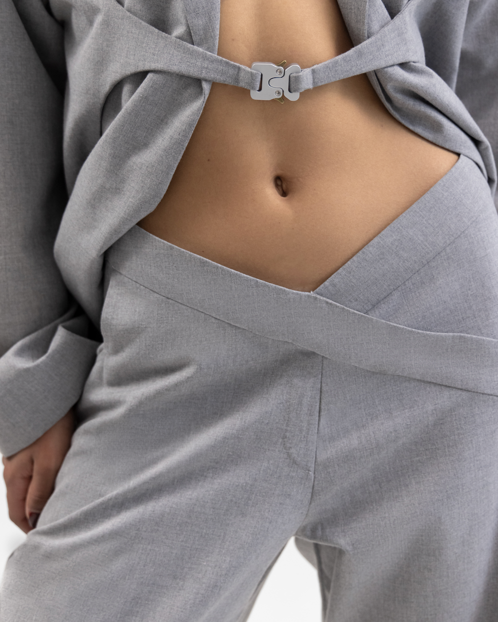 Gray V Tailored Pants