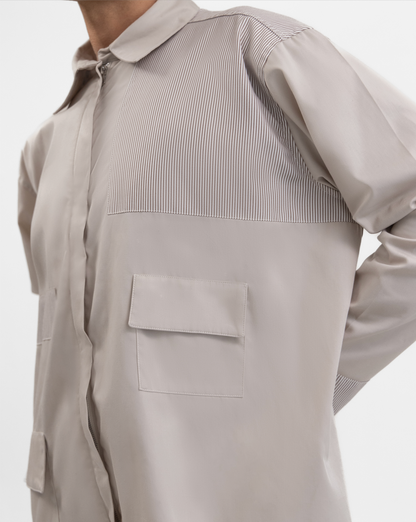 Beige zipper overshirt