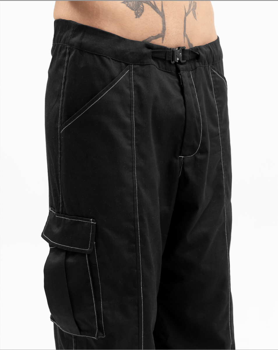 Black Overzised Cargo Pants