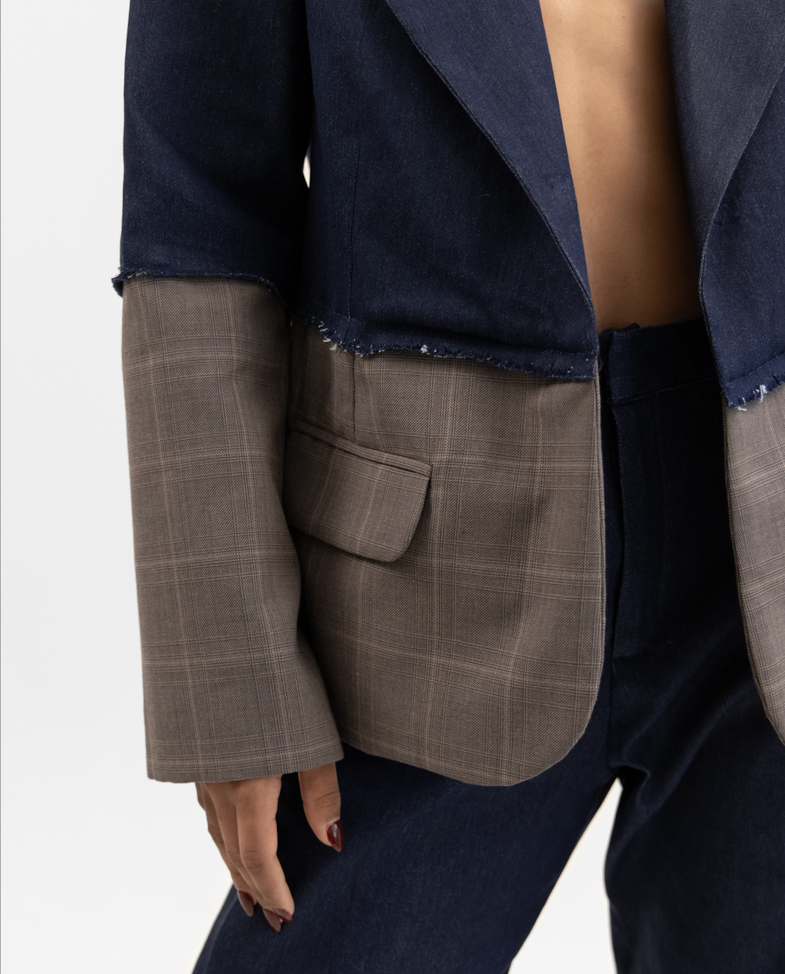 Denim-wool overzised Blazer