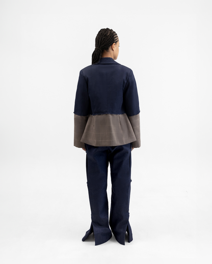 Denim-wool overzised Blazer