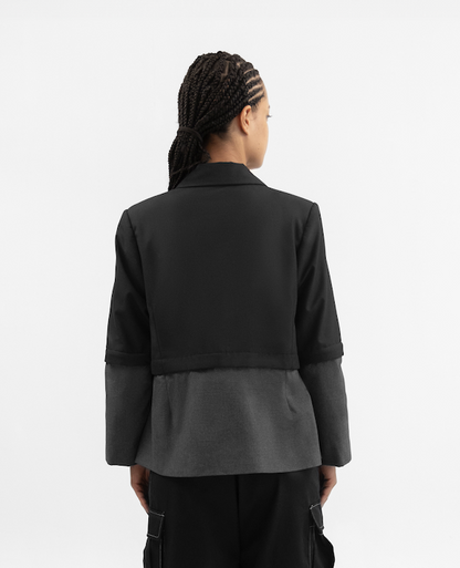 Transformable Black and Gray Blazer